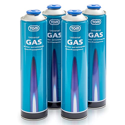 TOM Universalgas Kartuschen LG-600, 2 x 330 g Schraubkartuschen für Unkrautbrenner, Campingkocher & mehr
