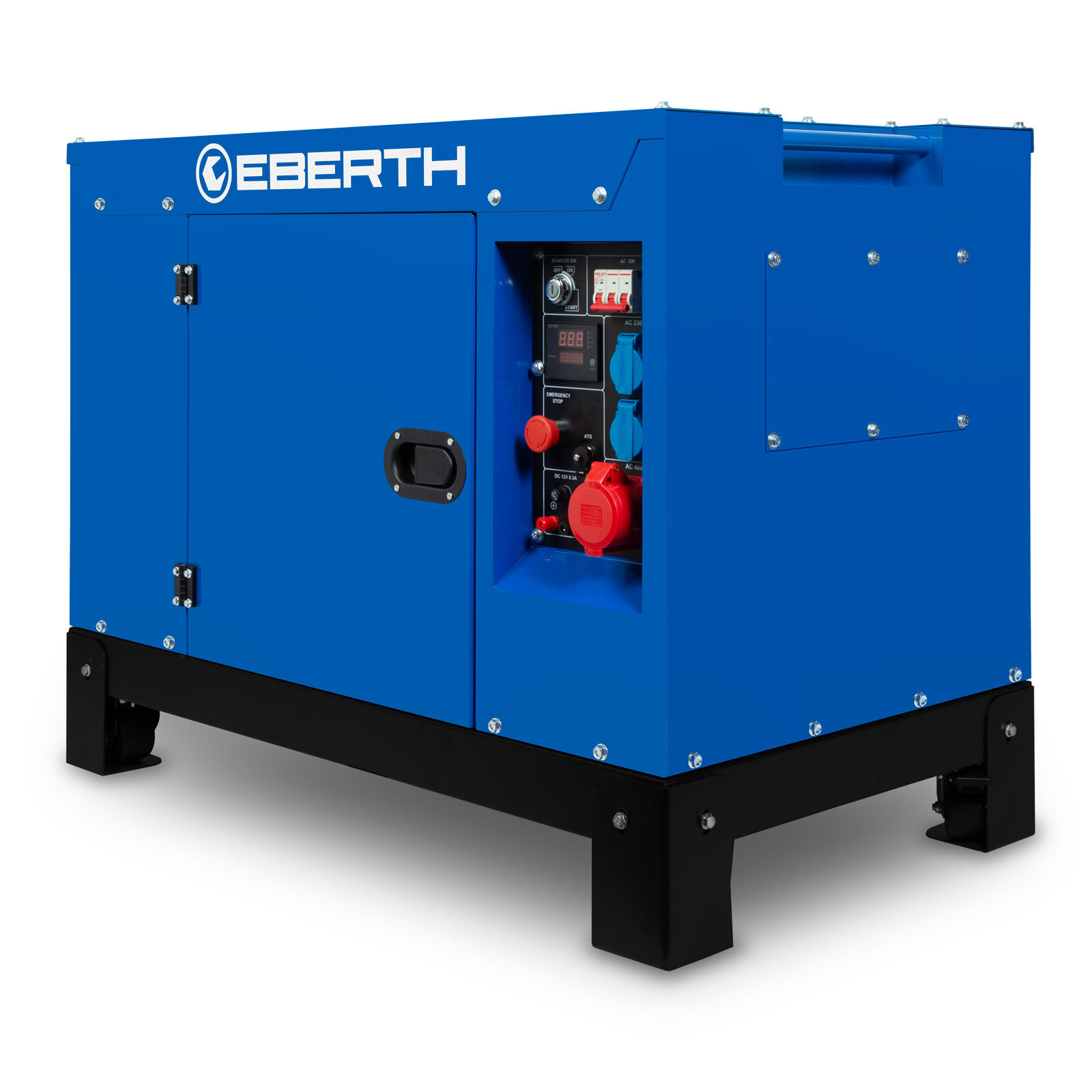EBERTH 10000 Watt Notstromaggregat Diesel, 3-Phasen Stromgenerator mit 1x 400V, 2X 230V, 1x 12V, leistungsstarker 18,4 PS Dieselmotor