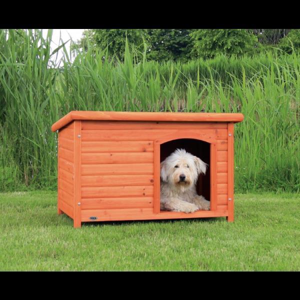Trixie natura Hundehütte Classic mit Flachdach braun M-L: 104 × 72 × 68 cm