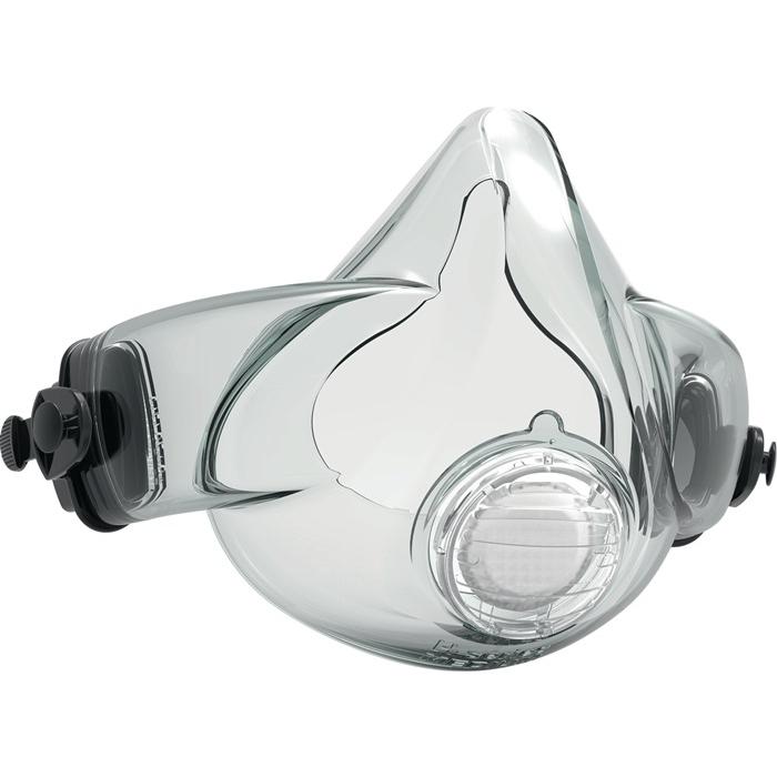 Konjac Sponge CleanSpace Halvmaske medium, hygienische Silikon-Atemschutzmaske mit Clipmechanismus und Ventil