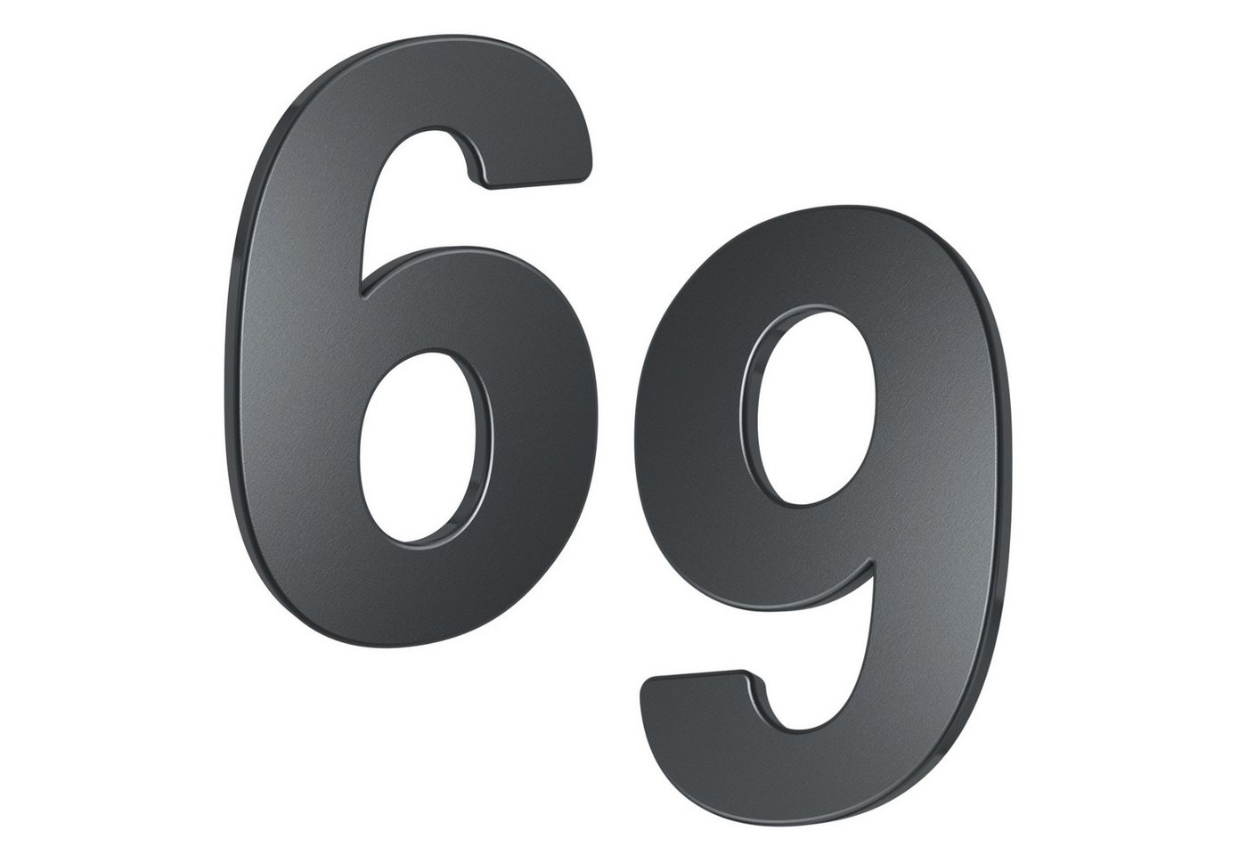 BASI Hausnummer, Packung aus Stahl, anthrazit, Wetterfest, Ziffer 6/9