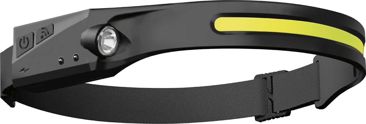 LED Stirnlampe rechargeable, flexible COB, 300 lm, schwarz