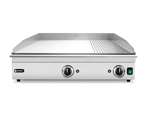 HENDI 154960, Gasgrill aus Edelstahl, 1 Stück, 474 mm x 697 mm x 241 mm, temperaturstufenlos einstellbar bis 300°C