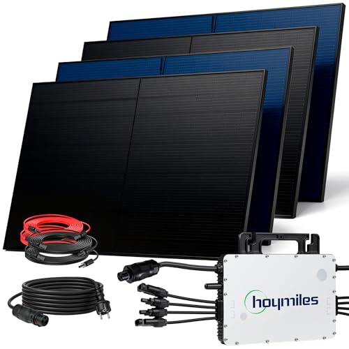 SUNNIVA® 2000W Balkonkraftwerk BIFAZIAL FULLBLACK, Komplettset mit 4x 500W N-Type Glas-Glas Solarmodulen, HOYMILES 1500W Wechselrichter, steckerfertig, 5m Kabel