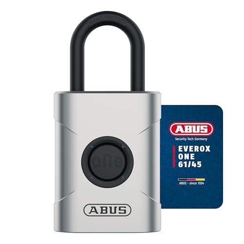 ABUS smartes Vorhängeschloss EVEROX One - schlüsselloses Öffnen auf Knopfdruck - wetterfest - automatische Verriegelung - 45 mm breit, schwarz
