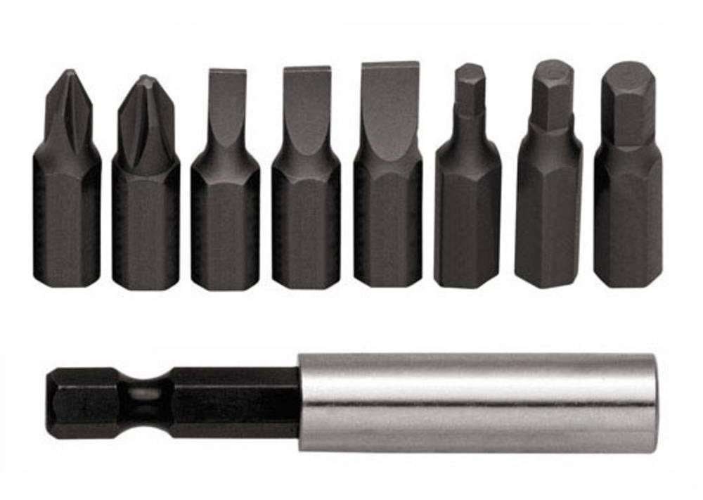 Gedore RED R33005009 Bit-Set mit Schlitz, Kreuz und Innen-Sechskant, inkl. Bithalter, Maschinenbetätigt, Phosphatiert