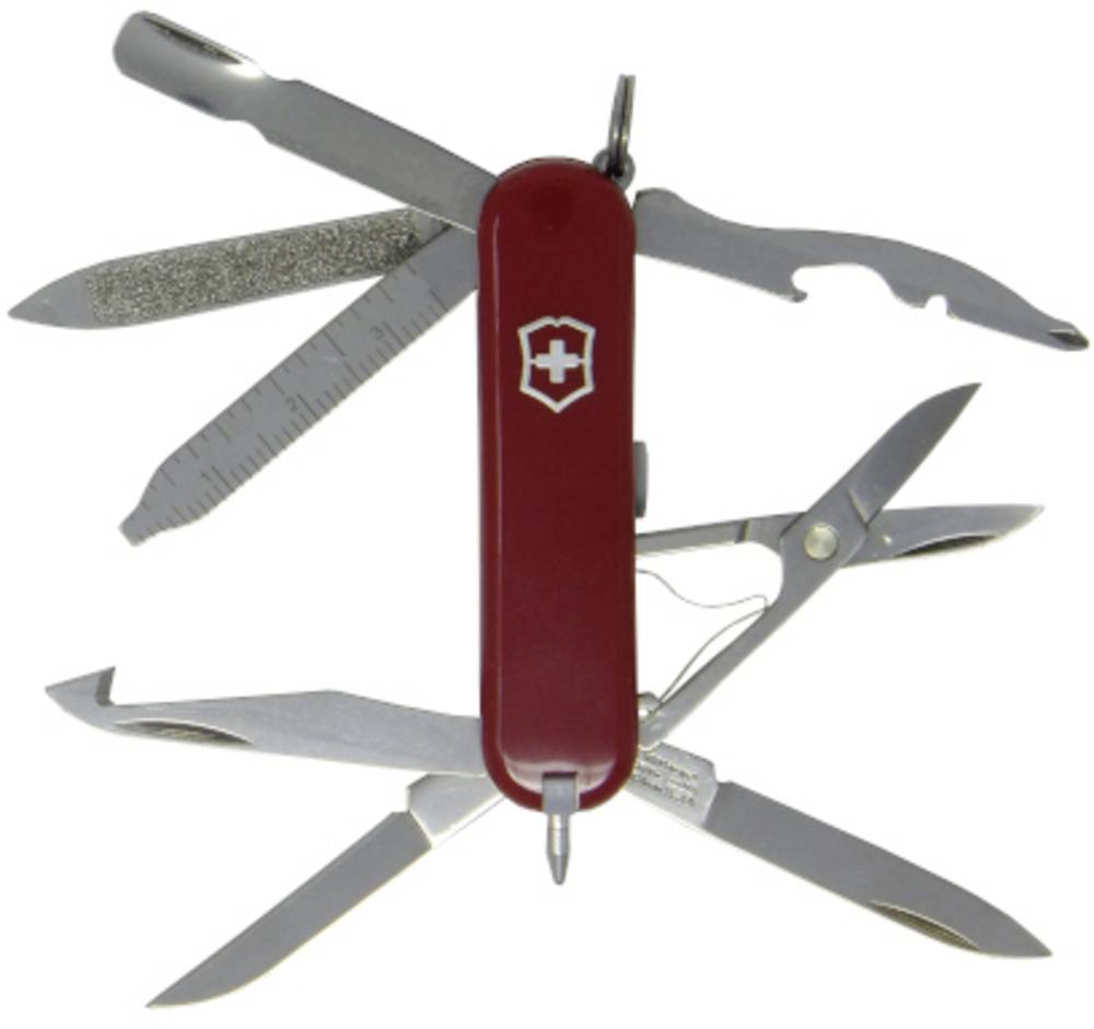 Victorinox MiniChamp 0.6385, Schweizer Taschenmesser mit 16 Funktionen, rot