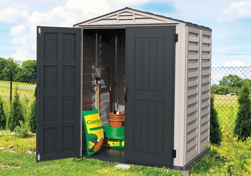 Duramax Kunststoff-Gerätehaus 1,70x1,70 m in Grau, Geräteschrank mit 4 mm Wandstärke - Wetterfest, langlebig, wartungsfrei