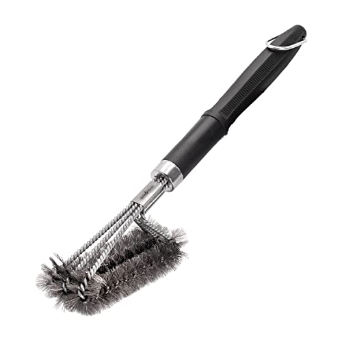 Grillfürst Premium Grillbürste mit Edelstahl Borsten, 45 cm - Grill Reinigungsbürste für Grillrost, Grillrost Bürste mit langem 3-Fach Bürstenkopf