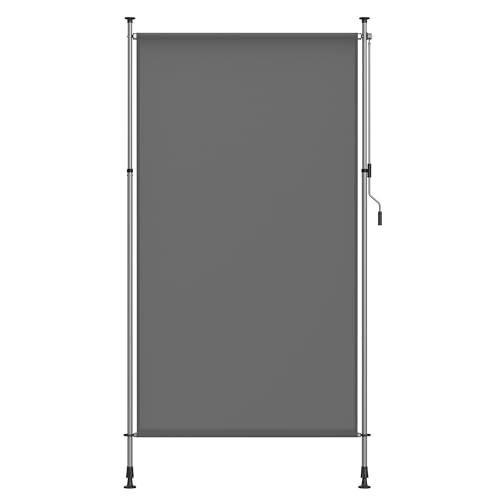 SONGMICS Senkrechtmarkise GSA0150G01, höhenverstellbar 150 x (220-300) cm, kein Bohren, UPF 50+, Sichtschutz, anthrazitgrau