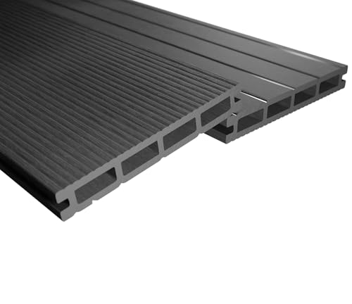 Endorphin Terrassendielen ® WPC Komplettset 38m², Anthrazit, witterungsbeständig, rutschhemmend, pflegeleicht