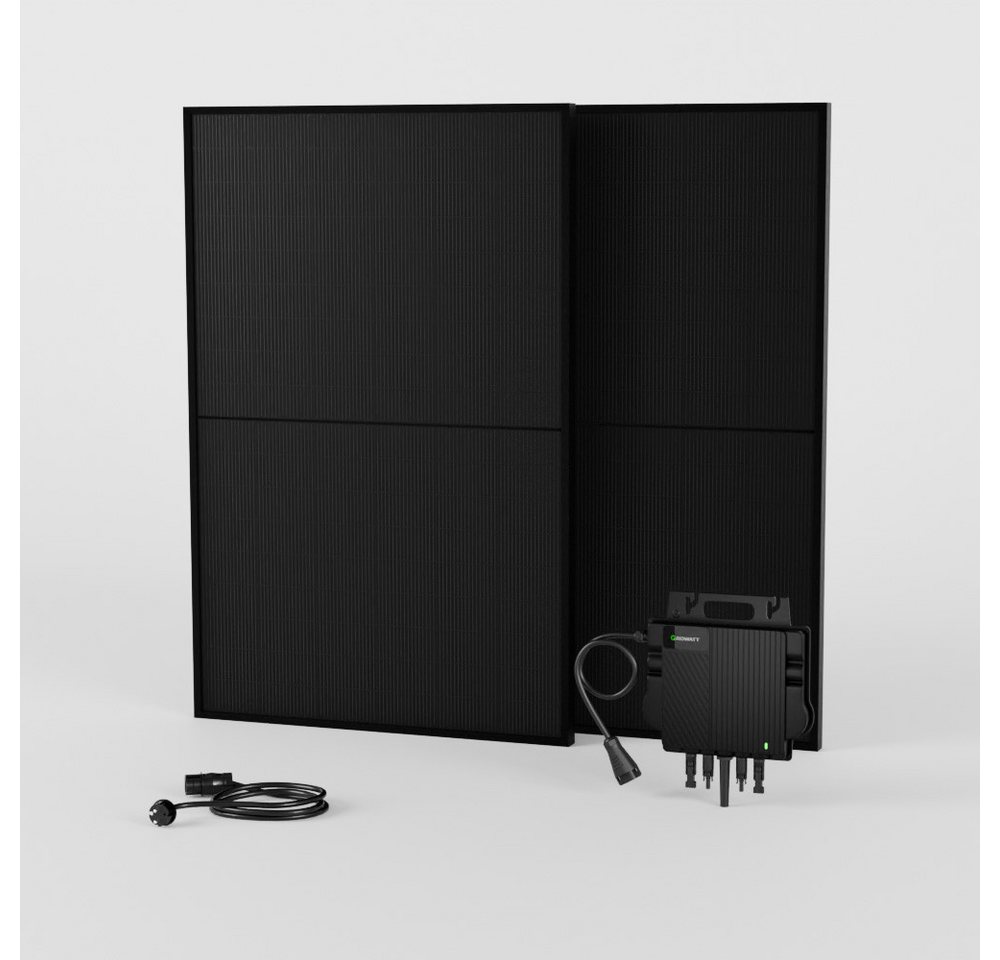 Growatt Balkonkraftwerk 880 Wp, Bifaziale Solarmodule mit 800W NEO-800M-X Mikro-Wechselrichter und 5m Anschlusskabel, Max. Wirkungsgrad 96.5%