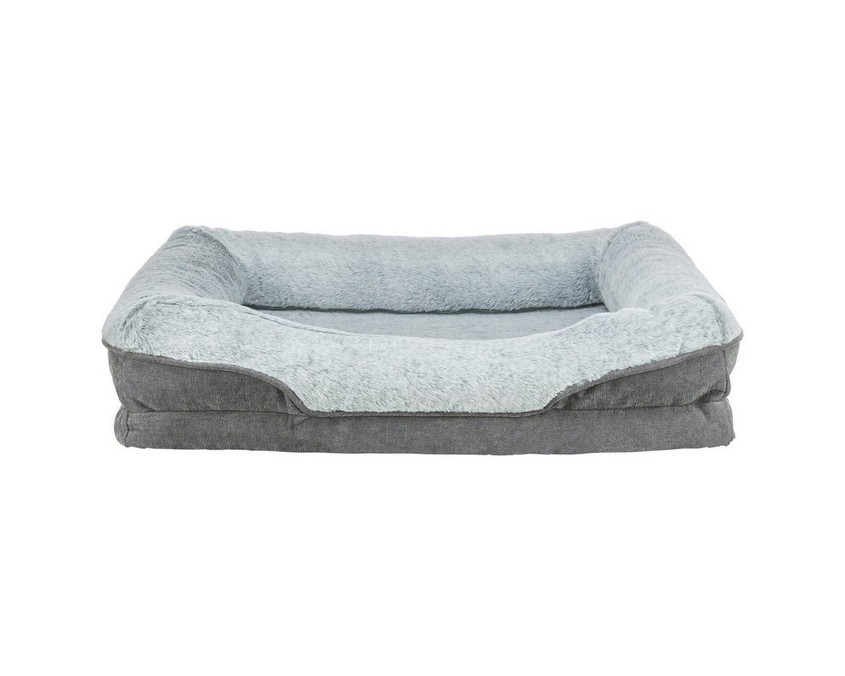 TRIXIE Tierbett Vital Bett Lino grau/hellgrau für Katzen - Orthopädisches Bett mit Memory-Effekt