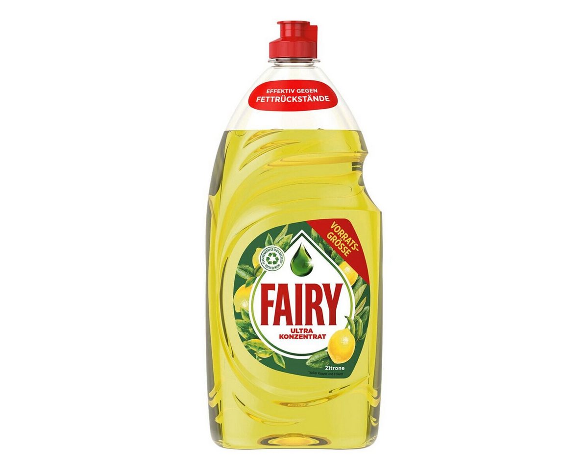 Fairy Ultra Zitrone Geschirrspülmittel, 900 ml Konzentrat für strahlend sauberes Geschirr mit zitronigem Duft