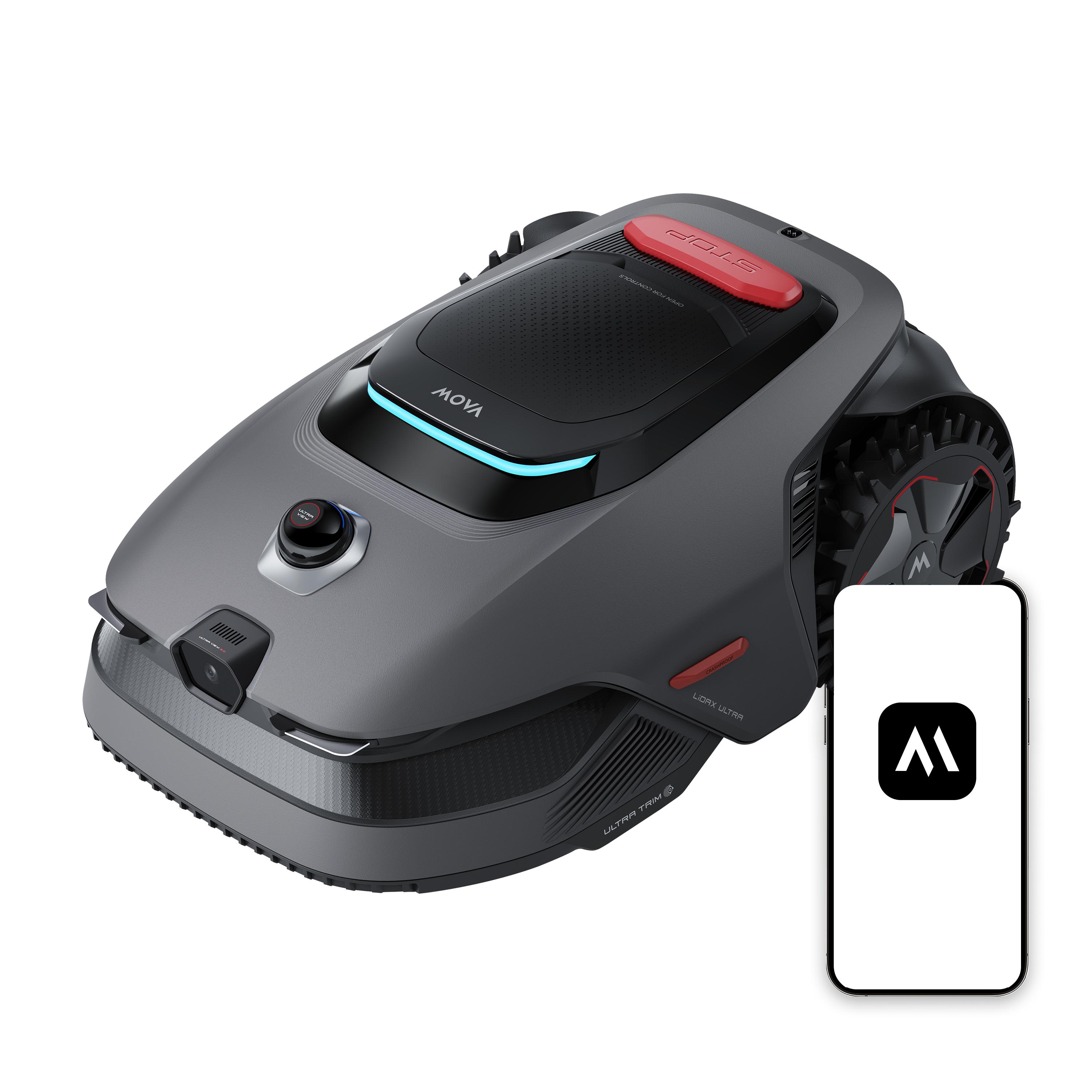 MOVA LiDAX Ultra 1200, Elektrorasenmäher Roboter mit RTK, 3D-LiDAR, AI Vision 360° und automatischer Kartenerstellung, mulcht bis 1200m², 5 cm Kantenschnitt