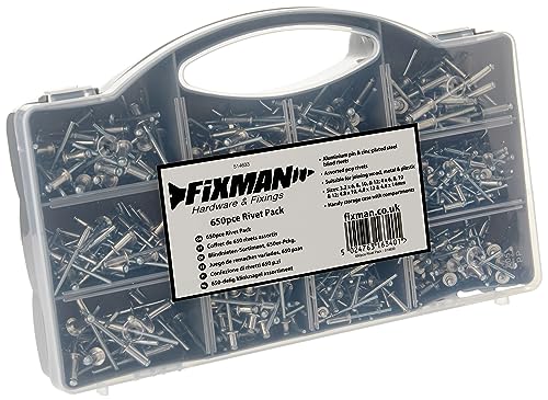 Fixman 514633 Blindnieten-Sortiment 650-tlg, Grey