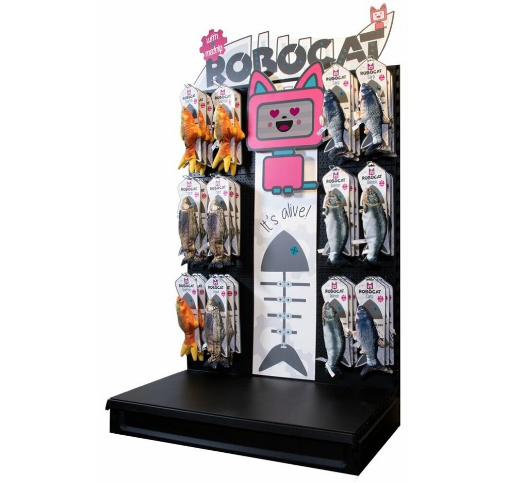 Robocat Tierkuscheltier Package Deal Fish, interaktives Katzenspielzeug mit Madnip, USB-ladbar