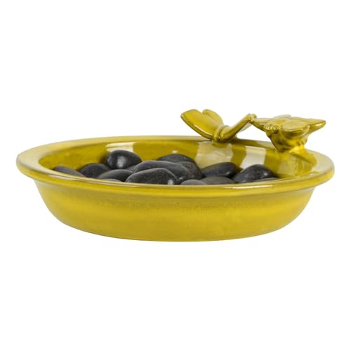 Bienen Schmetterlings Tränke rund gelb 27cm Bad Becken Schale Wasser Stelle Deko