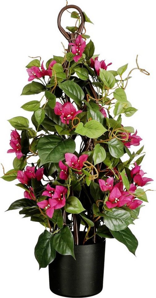 Mica Decorations Bougainvillea im Topf Ø 30 x 60, fuchsia, Kunstpflanze mit naturgetreuer Nachbildung und farbenfrohen Blüten