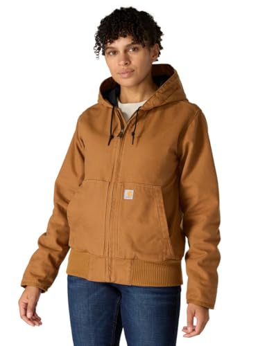 Carhartt WASHED DUCK ACTIVE JACKET, Arbeitsjacke aus 100% Baumwolle, LOOSE FIT, mit isolierender 3M Wattierung, schwarze Farbe
