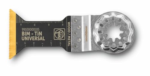 C. & E. Fein GmbH FEIN E-Cut Universal-Sägeblatt mit Titanbeschichtung, Bi-Metall, Starlock-Aufnahme, für präzise Schnitte in Holz, Metall und Kunststoffen