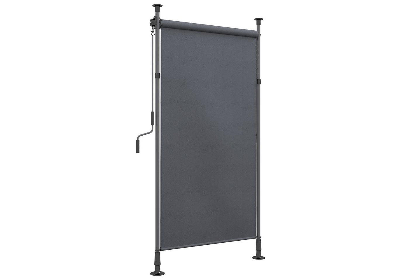 Outsunny Markise Senkrechtmarkise mit Sonnenschutz, Balkonrollo, Dunkelgrau