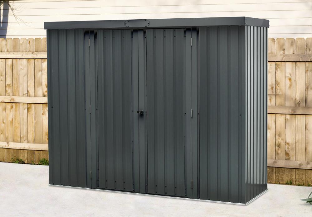 Elmar Jung Gartenschrank Gr. II inkl. integrierte Doppelhaken, Ablagefächer 226 x 81 x 181 cm anthrazit