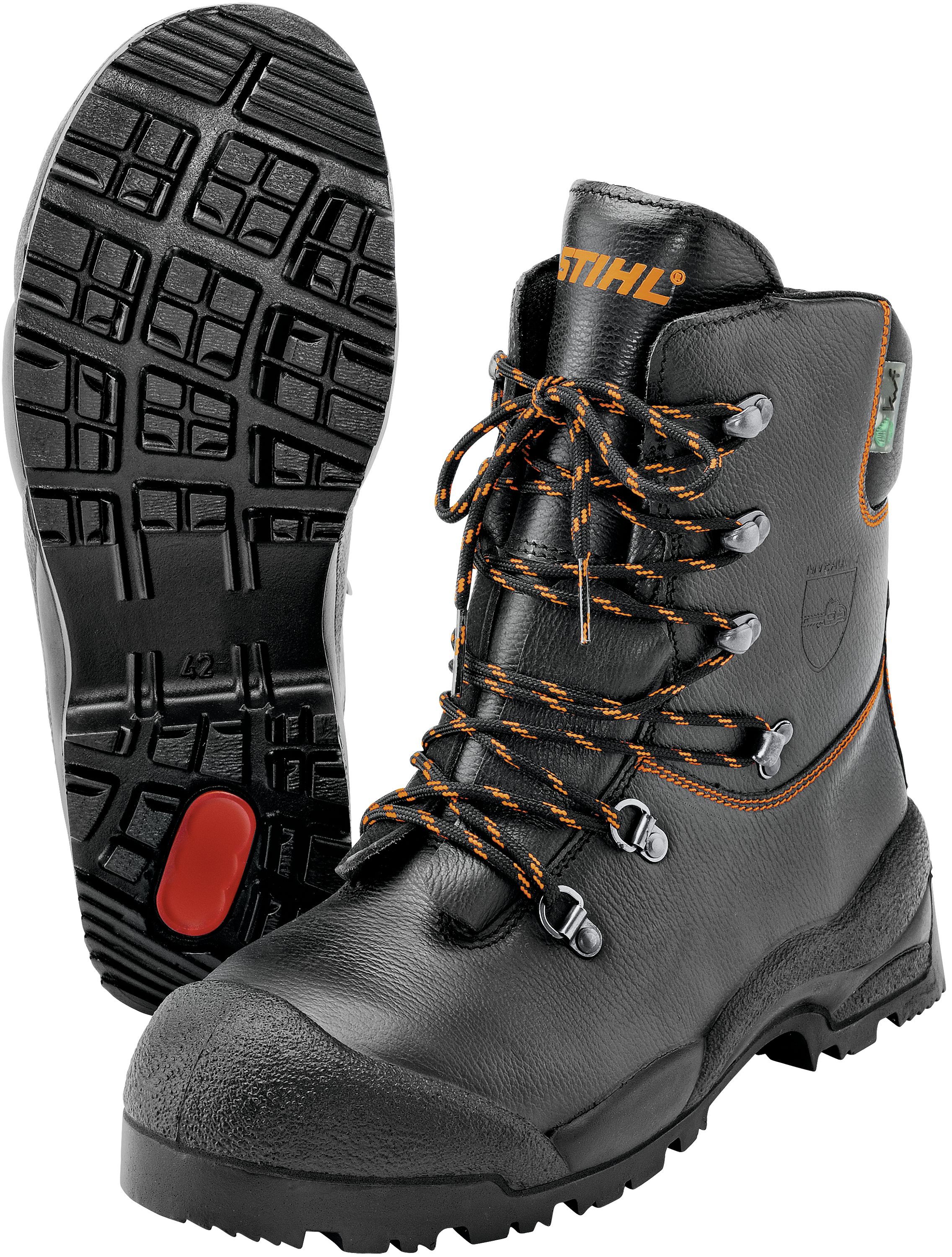 STIHL Schnittschutzstiefel "Function", Gr. 46, Klasse 1 (20 m/s), robustes Rindsvollleder, rutschfeste Laufsohle, wasserabweisend und atmungsaktiv