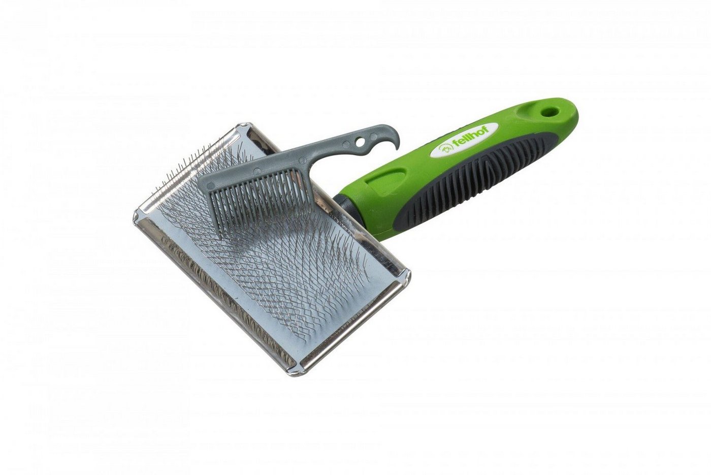 Fellhof Fellbürste, Metall mit Reinigungskamm und ergonomischem Griff