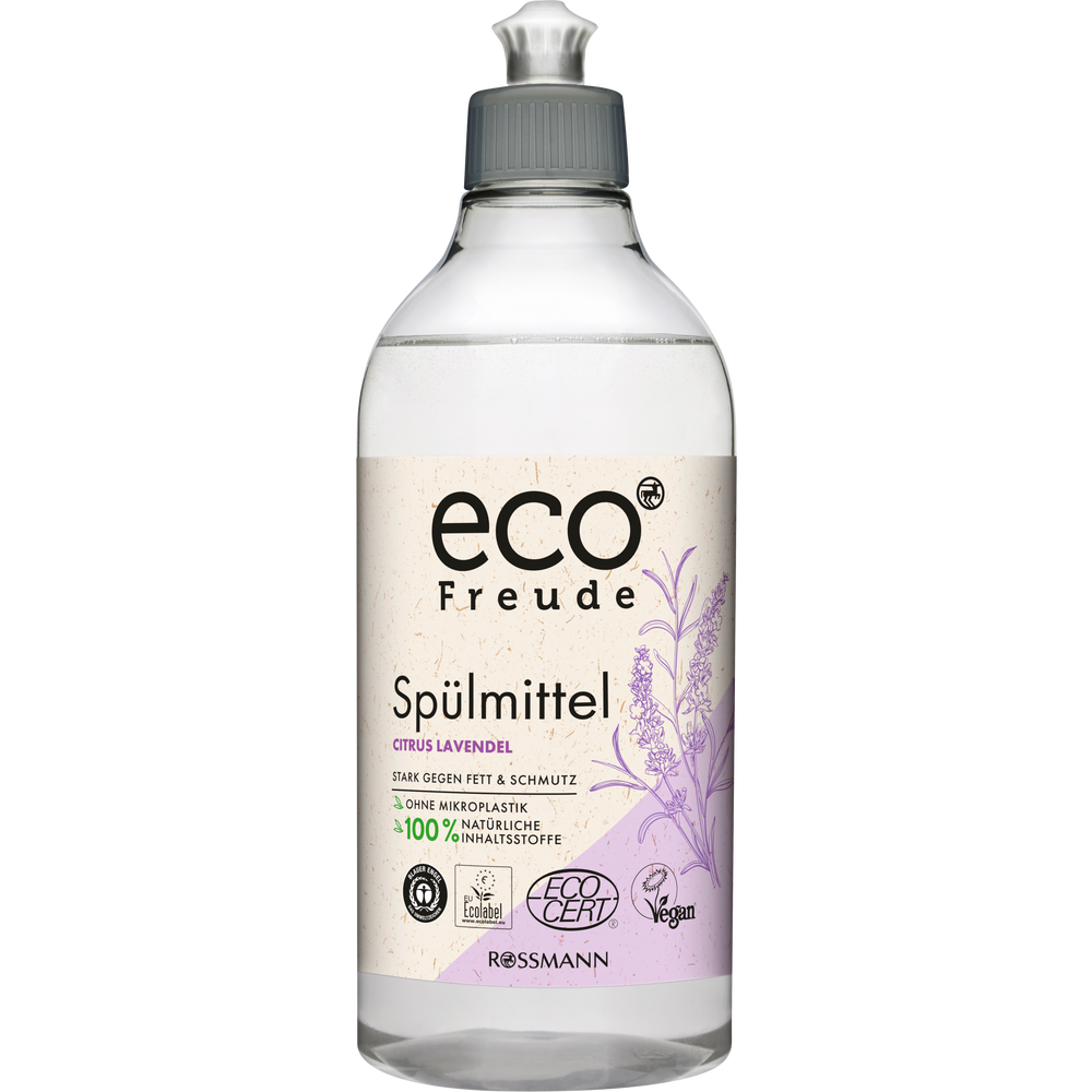 eco Freude Spülmittel Citrus Lavendel, 100% natürliche Inhaltsstoffe, vegan, ohne Mikroplastik