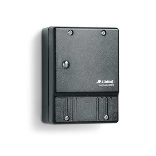 Steinel Night-Matic 3000 Vario, Zeitschaltuhr mit Dämmerungssensor und Energiesparmodus, schwarz
