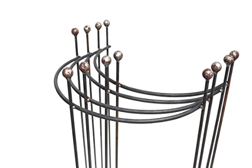 Hirsch Terracotta 4X Staudenhalter Hugo halbrund Kugel stabil Breite 55cm Höhe 90cm Vollmaterial Rankhilfe mit Kugel Pflanzstütze Rankgitter