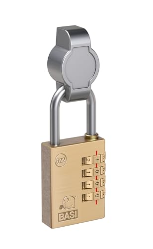 Basi Drehrriegelschloss HS 361, inkl. Messing-Vorhangschloss mit Zahlencode, hellverchromt