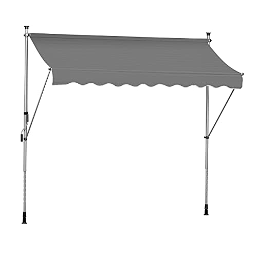 Ventanara® Klemmmarkise anthrazit Balkonmarkise Markise Spannmarkise Sonnenschutz (250 x 130 cm/Grau) - Preisvergleich