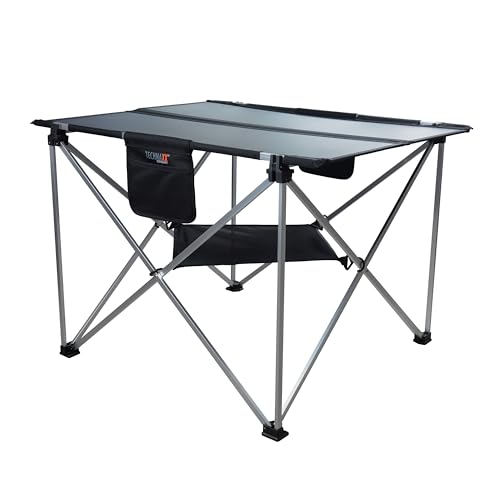 Technaxx 60W klappbarer Solar-Campingtisch TX-252, Monocrystalline Solarpanel-Ladegerät mit 3xUSB-Ladeanschlüssen, DC-Ausgang, Robustes Design - Ideal für Camping und Outdoor