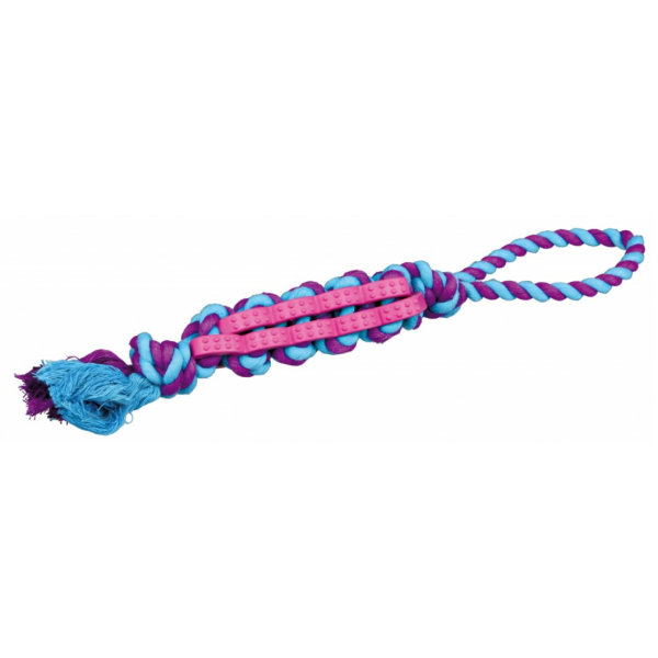 Trixie Denta Fun Twisted Stick am Tau, Naturgummi 4 cm 37 cm