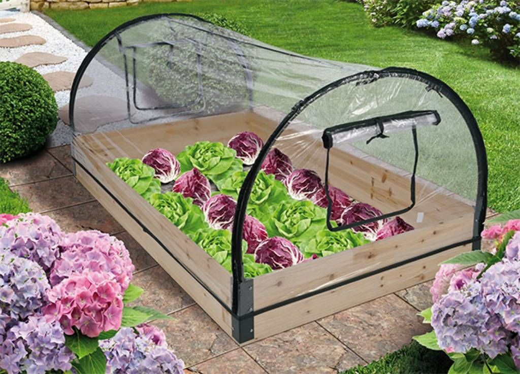 Haushalt Int. Gewächshaus m. Holzrahmen 120x80x50cm