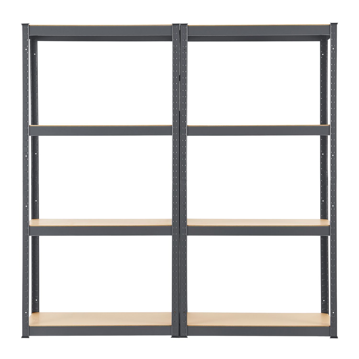 Juskys Lagerregal Easy 2er Set - Schwerlastregal 160x80x40 cm | 8 Böden | 640 kg | Metall verzinkt | Steckregal Kellerregal Metallregal Grau