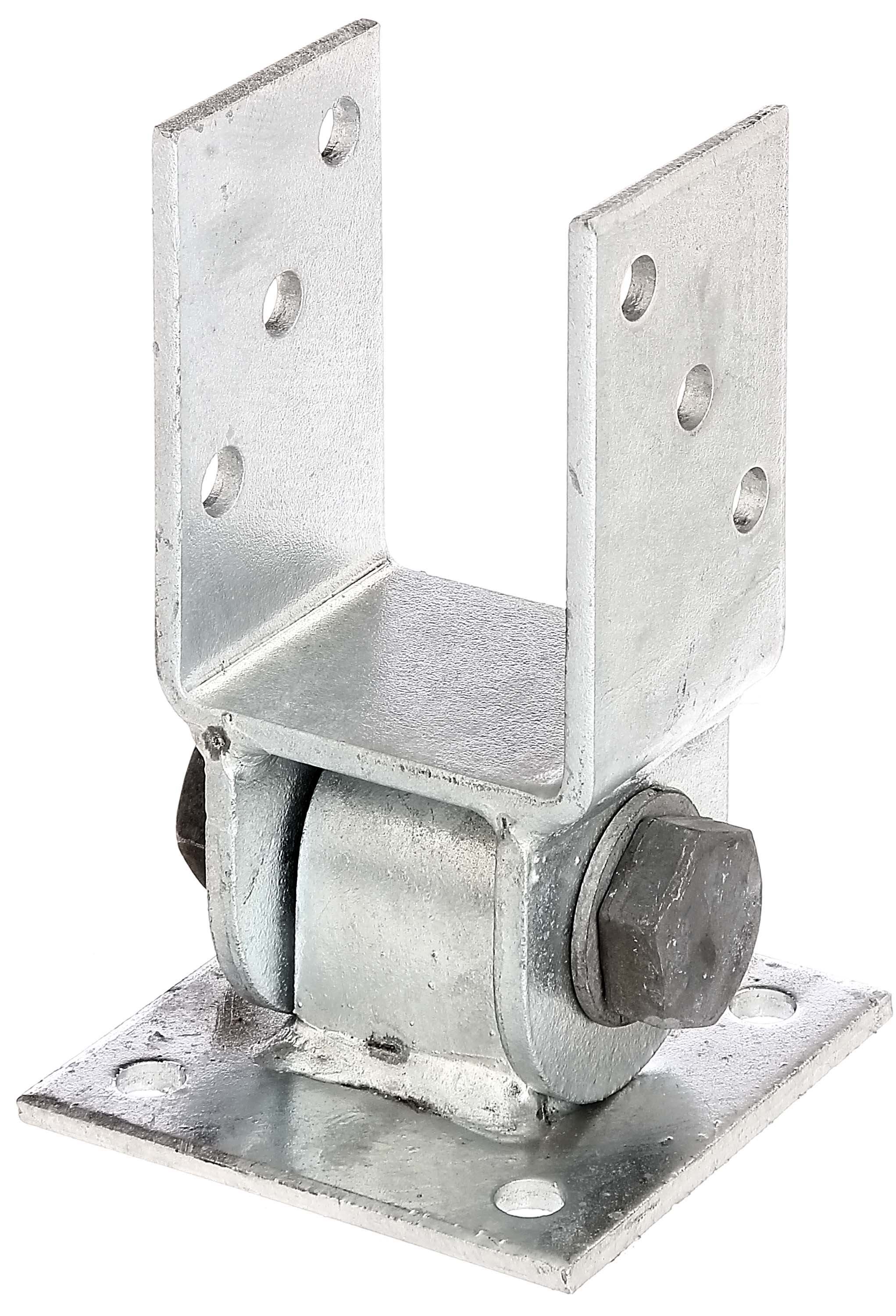 Alberts Pfostenträger mit beweglichem Oberteil | zum Aufschrauben | feuerverzinkt | lichte Breite 71 mm 
(208707)