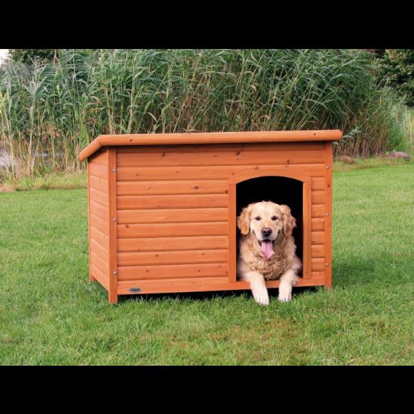 Trixie natura Hundehütte Classic mit Flachdach braun L: 116 × 82 × 79 cm