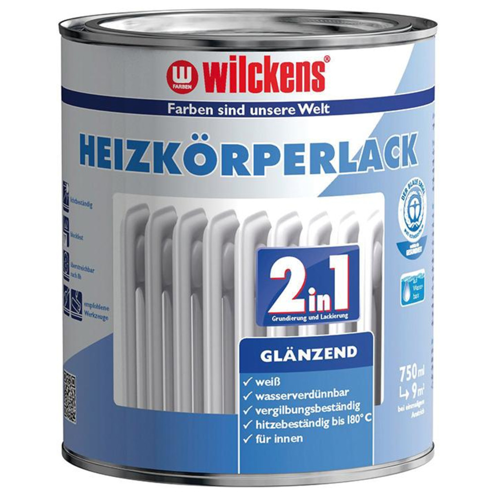 Wilckens Wilckens Heizkörperlack 2in1 750 ml (Farben und 2in1 wasserverdünnbar Lacke)