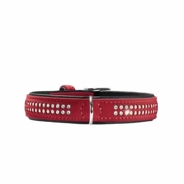 Hunter Hunde-Halsband Softie Deluxe rot-schwarz XS