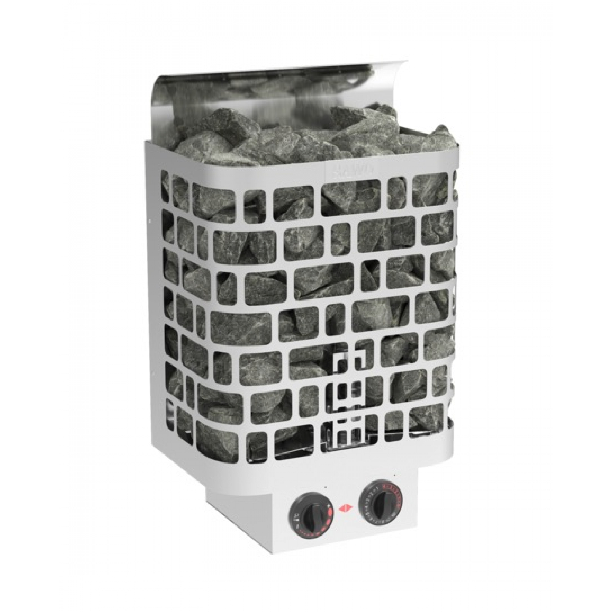 Sentiotec Krios 6 kW Saunaofen Elektroofen finnischer Saunaofen integrierte Steuerung 41 x 31 x 51 cm, Wandofen, für Saunen mit Größe von 5 - 9 m³