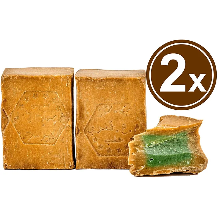 Carenesse Aleppo Seife 55% Lorbeeröl & 45% Olivenöl, Körperseife Haarseife Duschseife Alepposeife 2x200g
