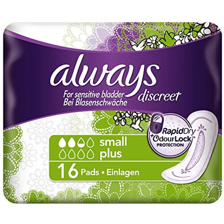 Always Discreet Inkontinenz Einlagen Small Plus bei Blasenschwäche 32 Stück