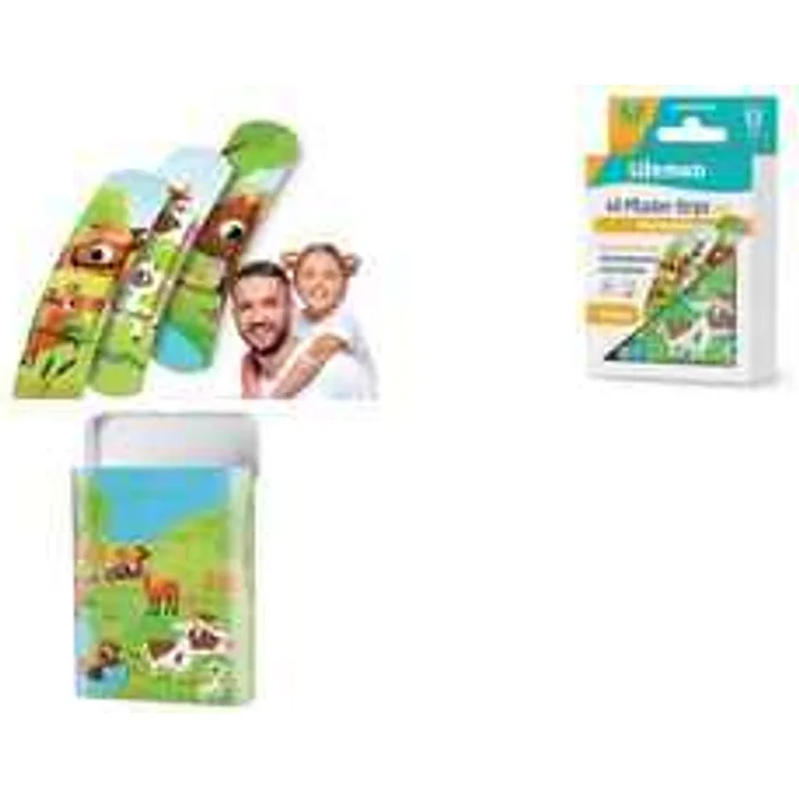Lifemed Kinder-Pflaster-Strips Farmtiere, 40er Metallbox
