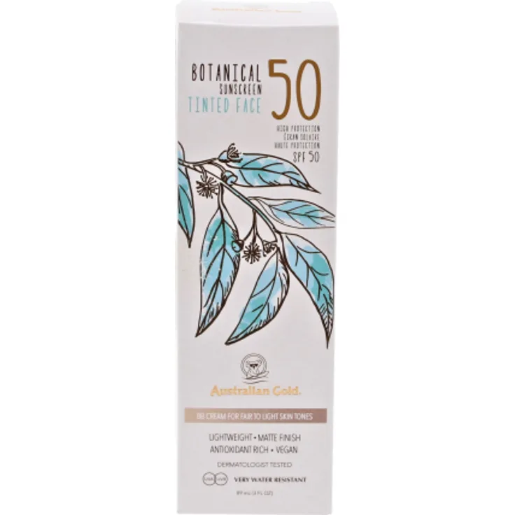 Australian Gold Botanical Sunscreen Tinted Face SPF50, 88 ml