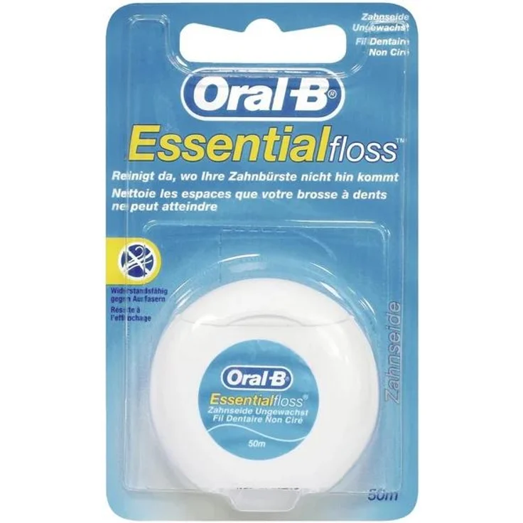 Oral-B Essentialfloss Zahnseide ungewachst 50 m Zahnseide/Flosser ungewachst – Bild 1