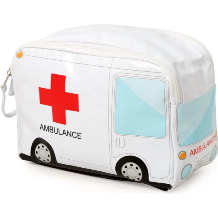 kulturbeutel Ambulance 17 x 24 cm PVC weiß