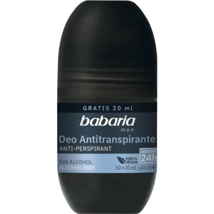 Babaria Men Desodorante Roll-On Sin Alcohol Antitranspirante Vegano 50 ml